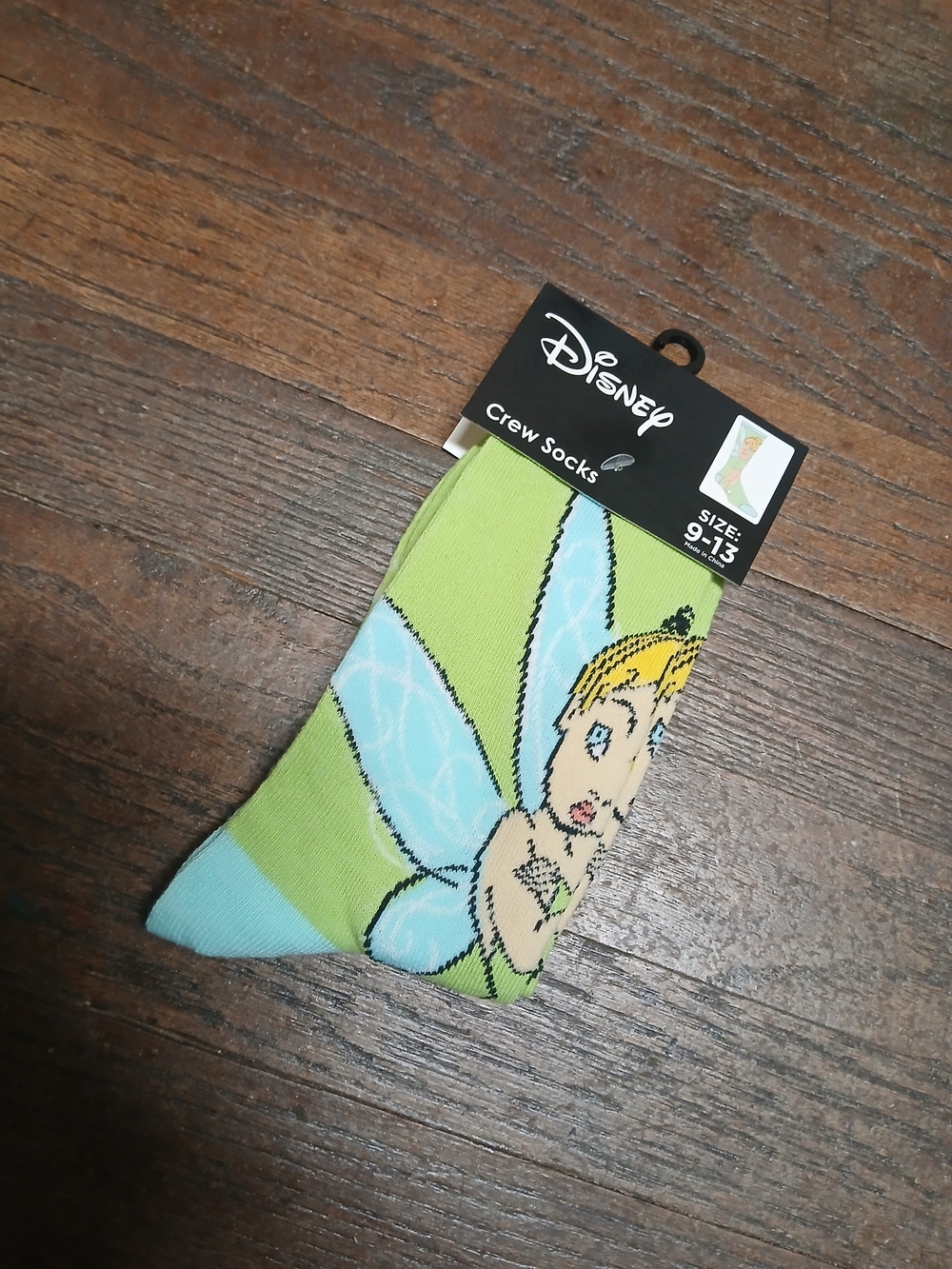 Ladies green Disney tinkerbell fairy cartoon decorative warm fun socks